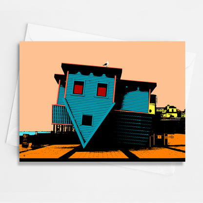 Brighton Upside Down House Greeting Card