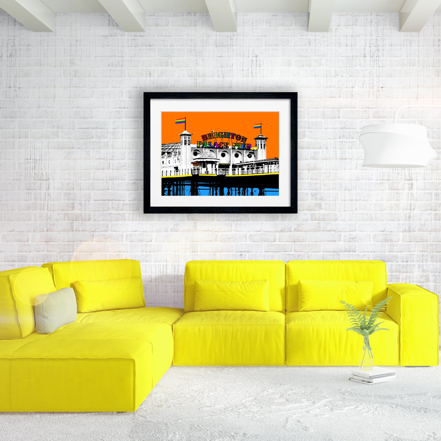 Pride Palace Pier Art Print - Orange Billy Brighton by Stef Kerswell