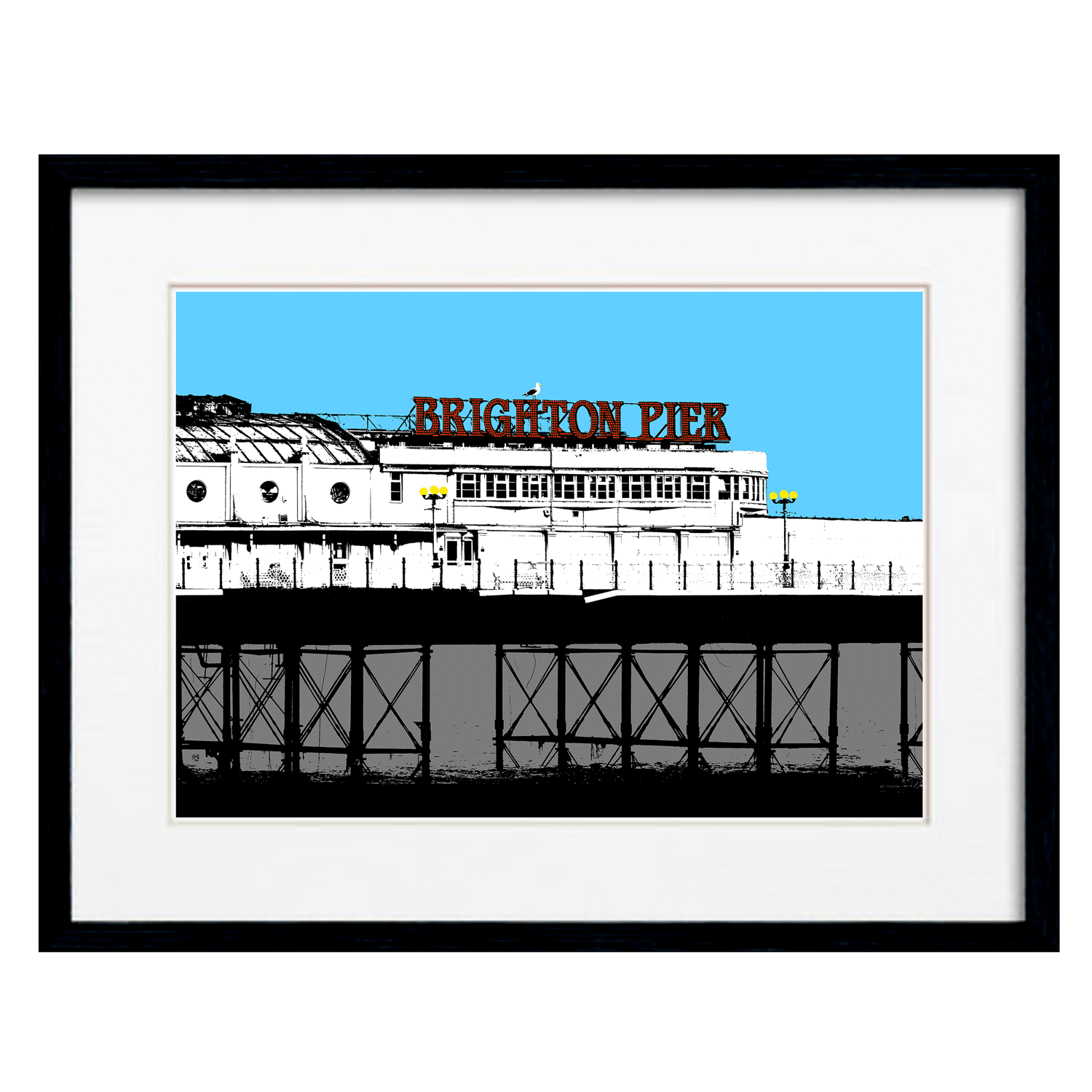 Palace Pier Print - Blue