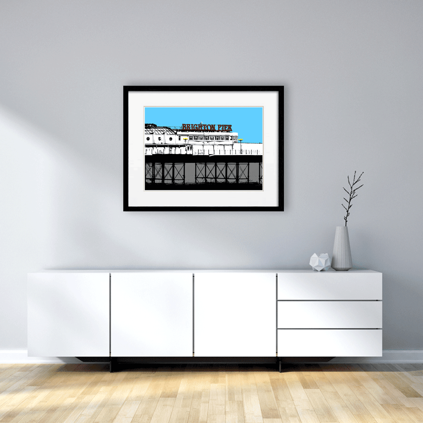 Palace Pier Print - Blue