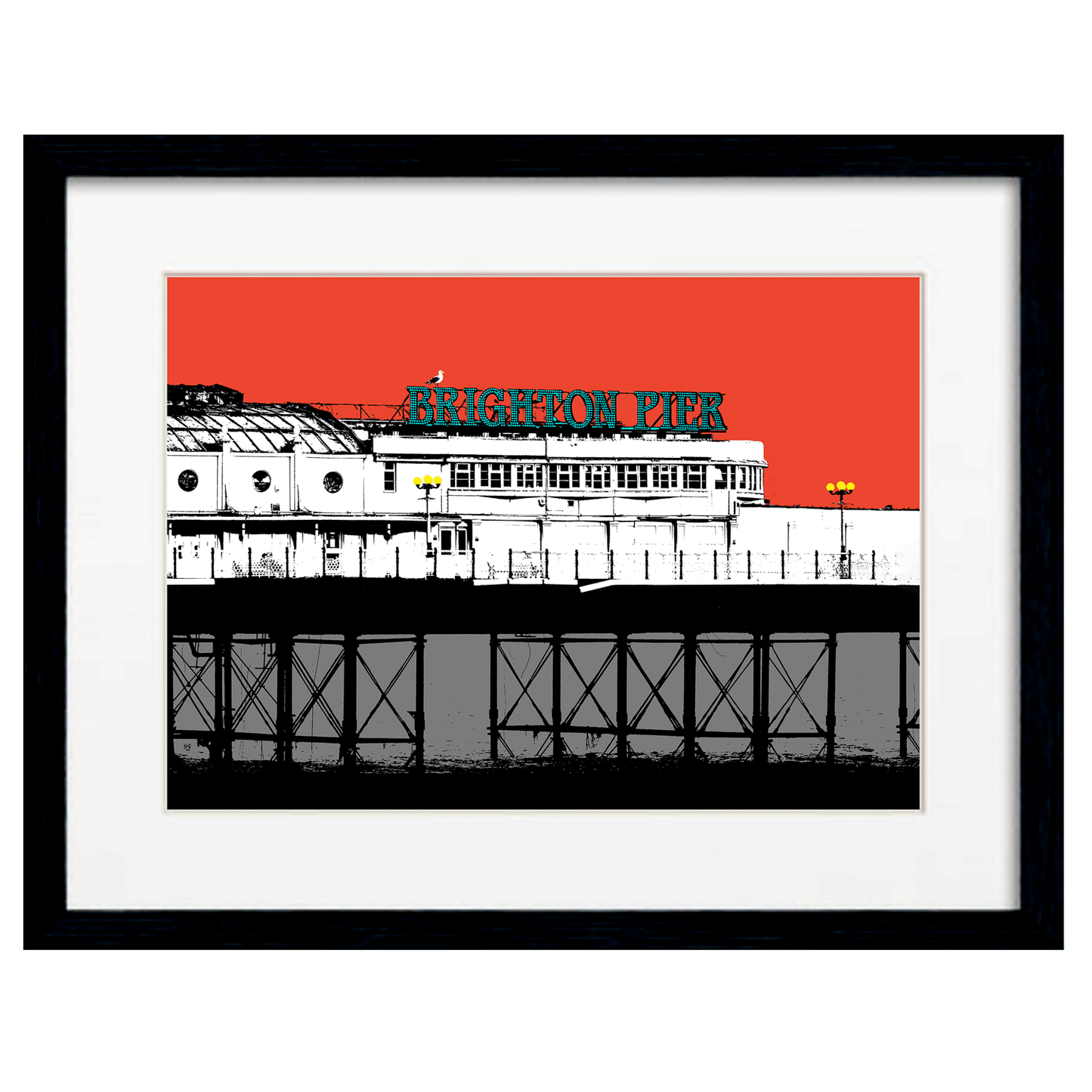Framed Red Palace Pier Art Print by Billy Brighton