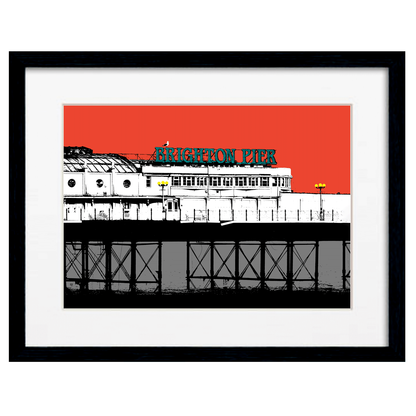 Framed Red Palace Pier Art Print by Billy Brighton