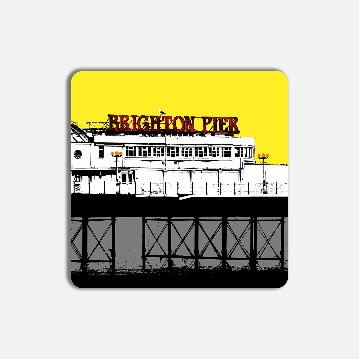 Palace Pier Coaster - Yellow