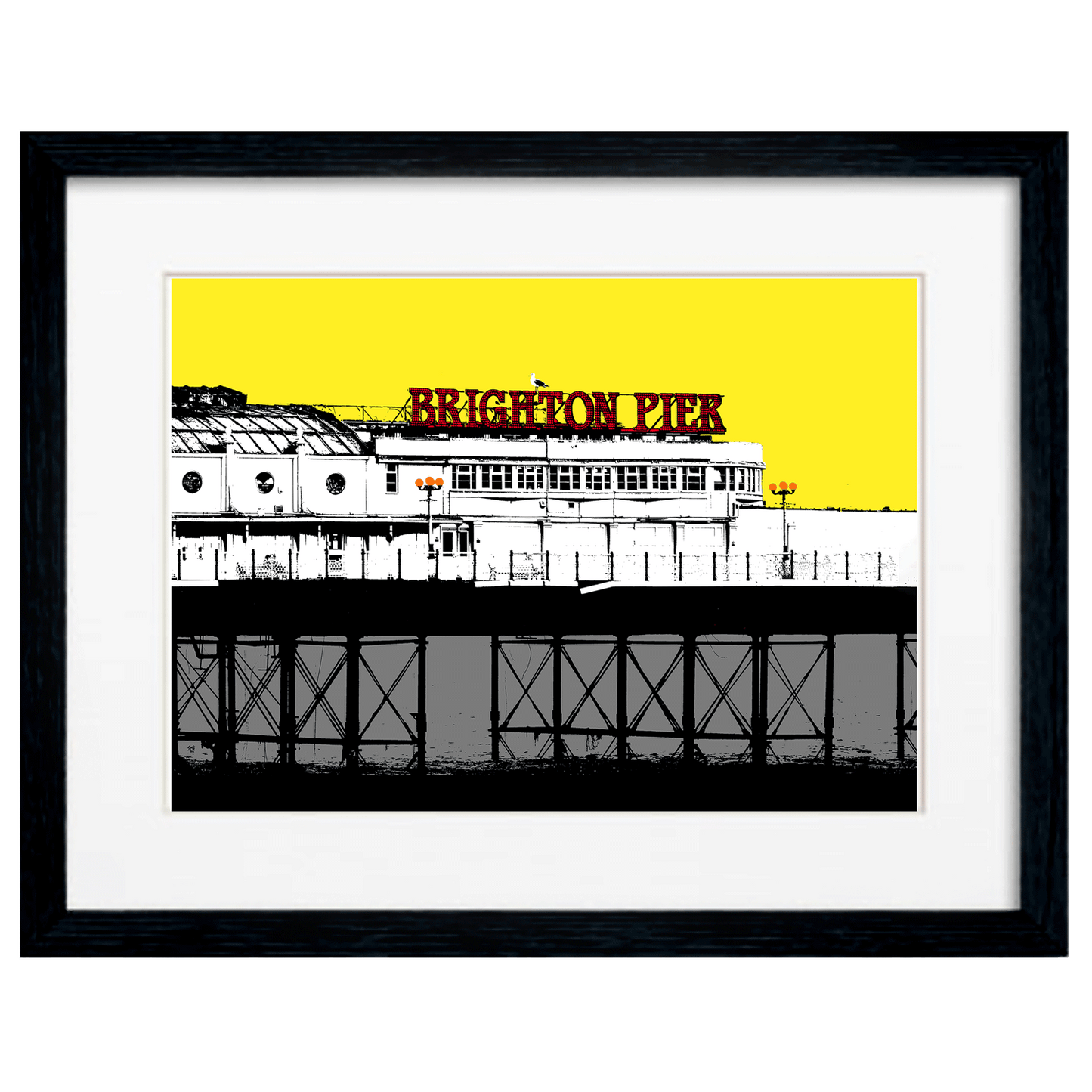 Palace Pier Art Print - Yellow