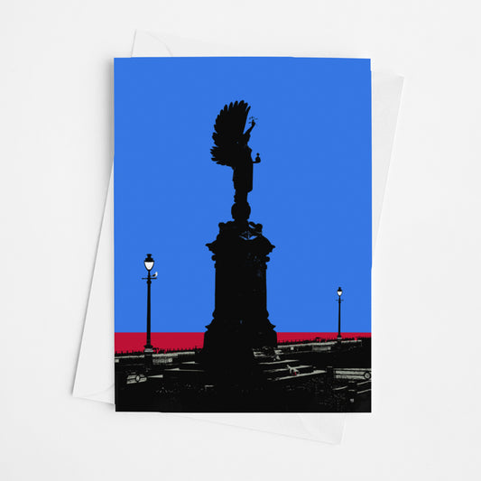 Hove Peace Statue Greeting Card - Blue