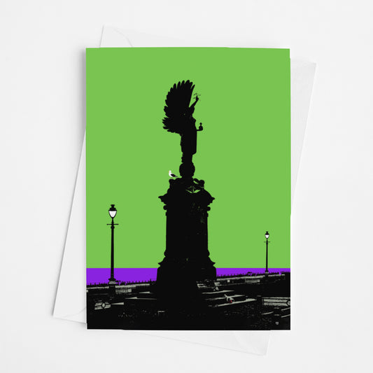 Hove Peace Statue Greeting Card - Green