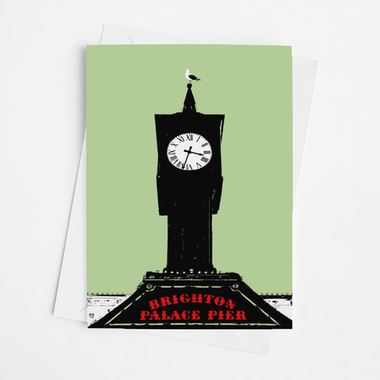 Palace Pier Clock Greeting Card