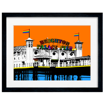 Pride Palace Pier Art Print - Orange Billy Brighton by Stef Kerswell