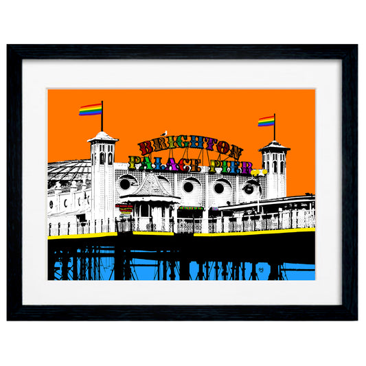 Pride Palace Pier Art Print - Orange Billy Brighton by Stef Kerswell