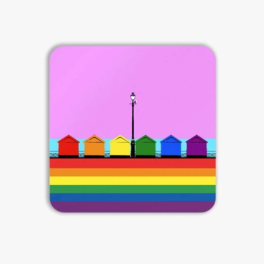 LGBT Pride Beach Huts Coasters by Billy Brighton