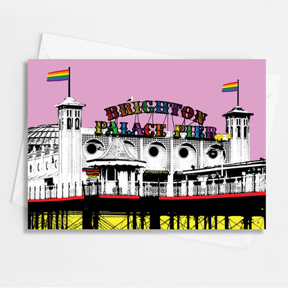 Pride Palace Pier Greeting Card - Pink A6
