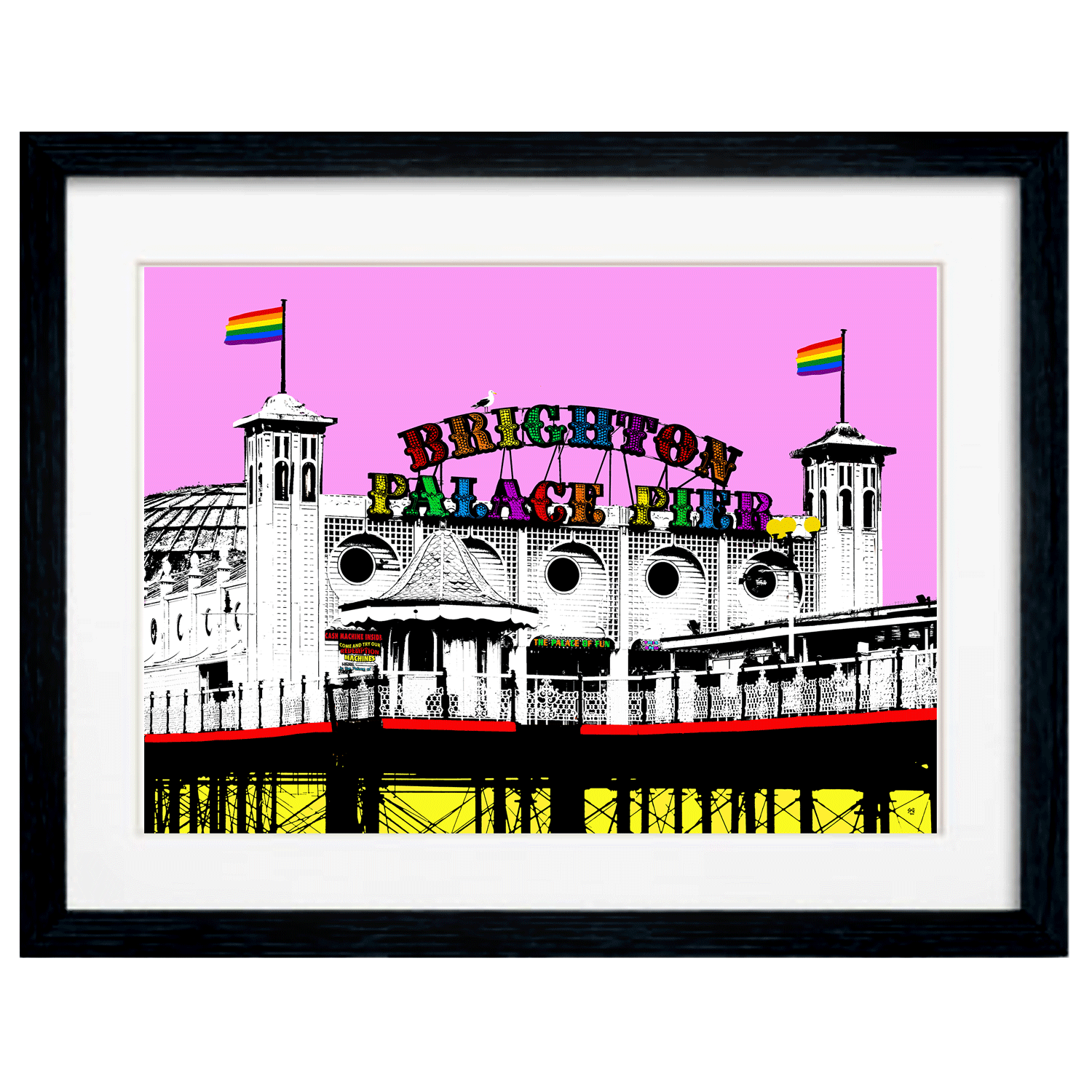 Pride Palace Pier Art Print - Pink