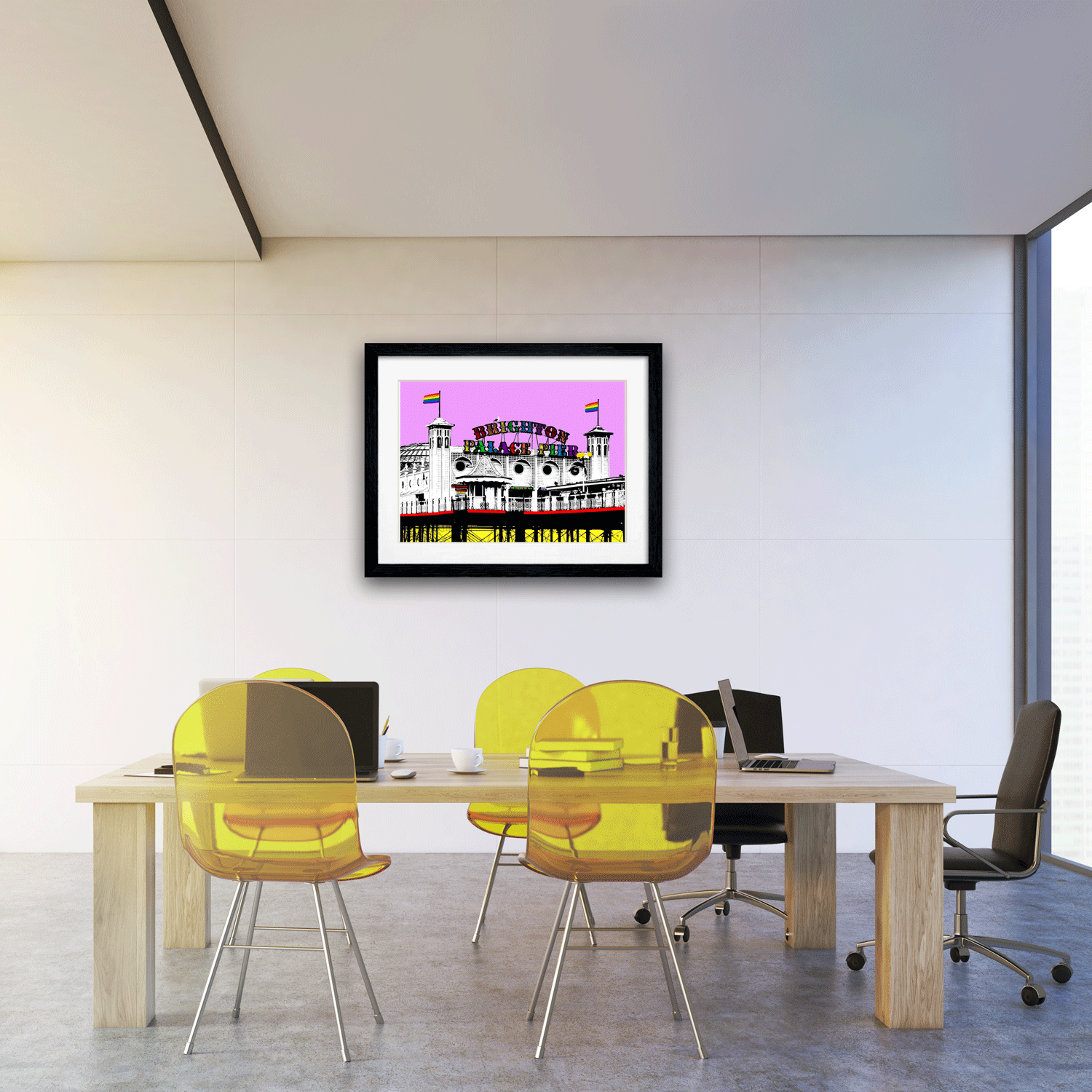 Pride Palace Pier Art Print - Pink