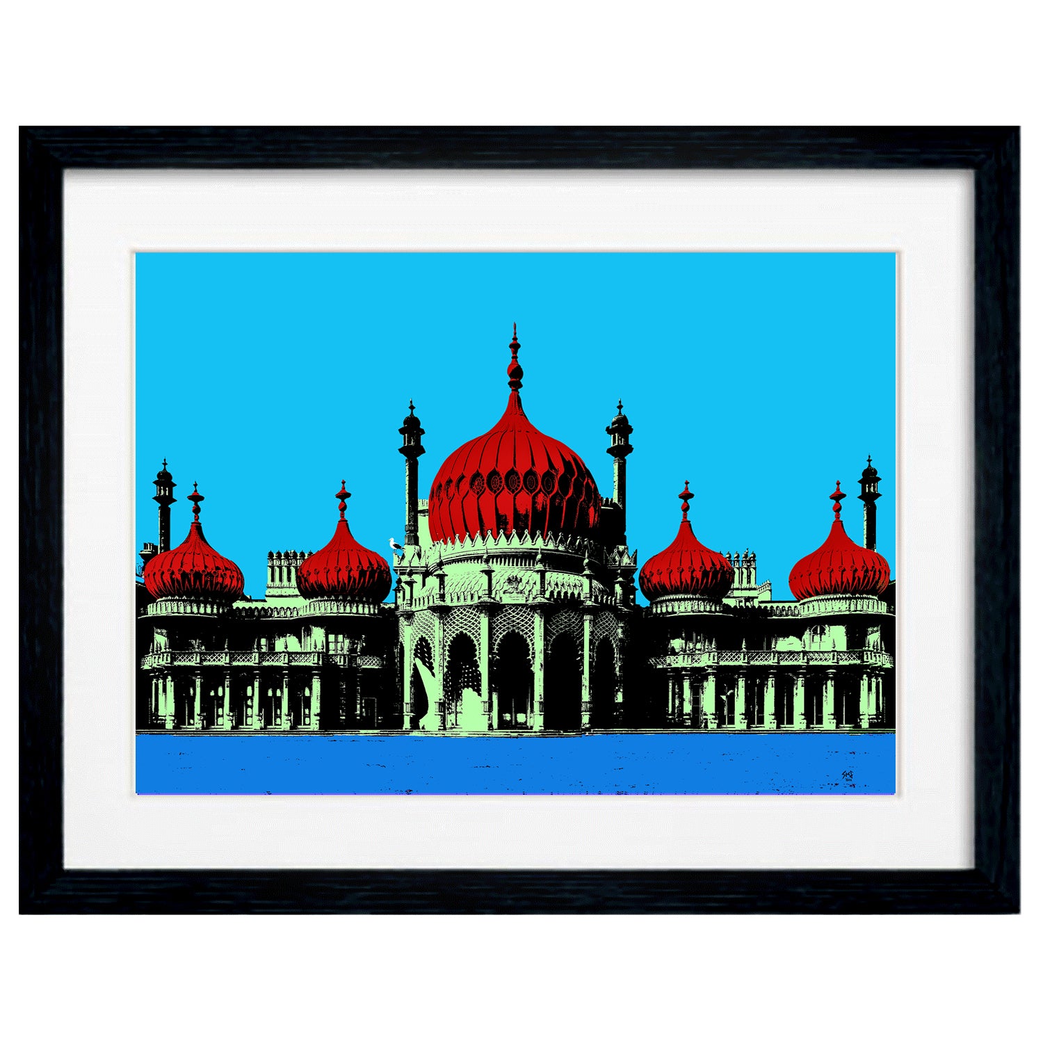 Framed Royal Pavilion pop art giclée print by Billy Brighton.