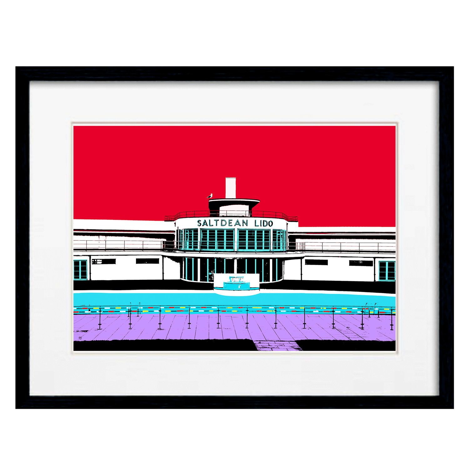 Saltdean Lido Print - Red