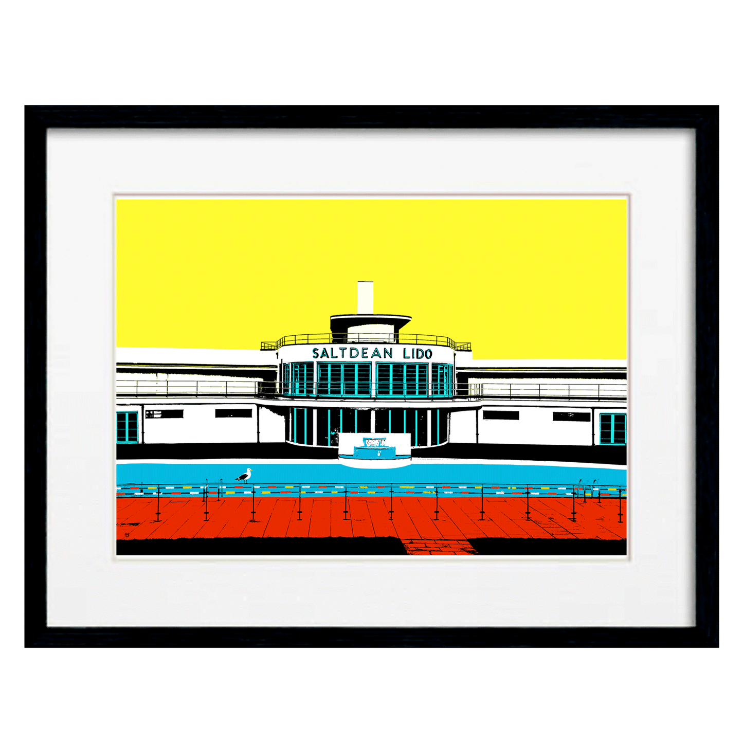 Saltdean Lido Print - Yellow