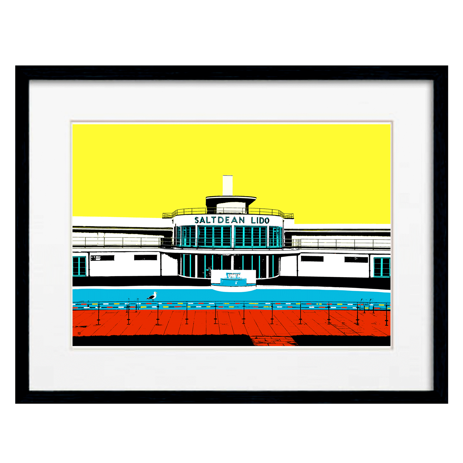 Saltdean Lido Print - Yellow