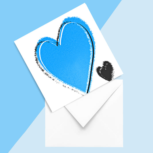 Simple Love Greeting Card - Blue