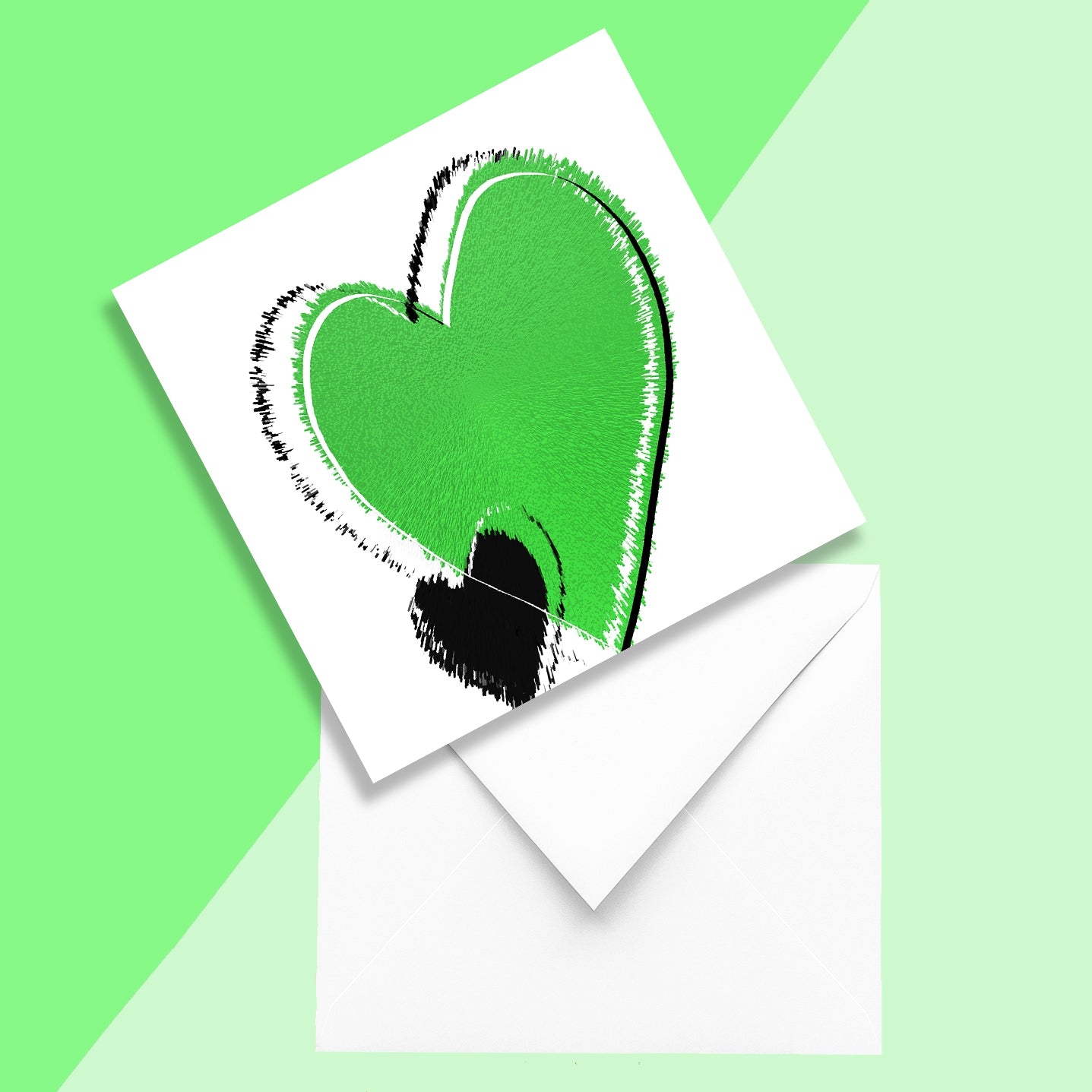 Simple Love Greeting Card - Green