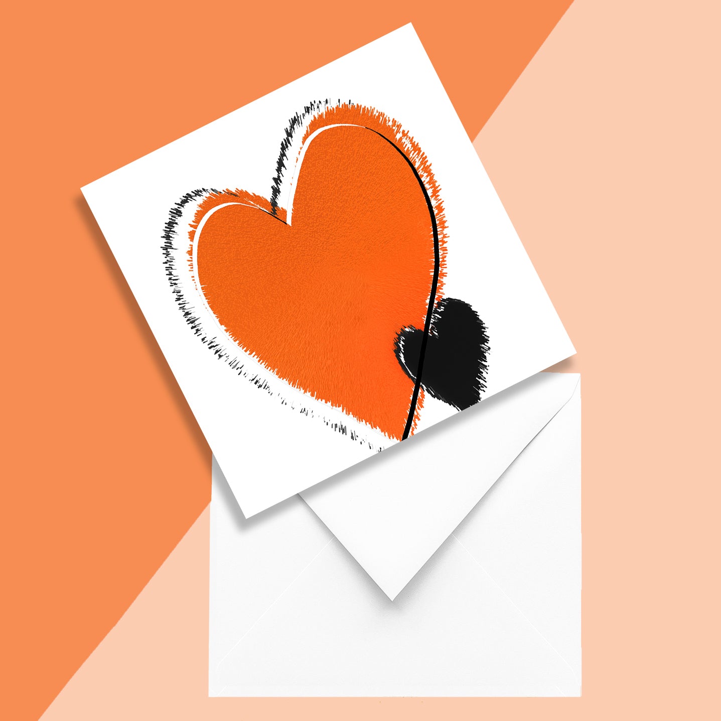 Simple Love Greeting Card - Orange