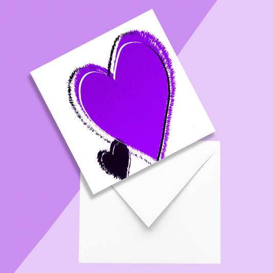 Simple Love Greeting Card - Purple