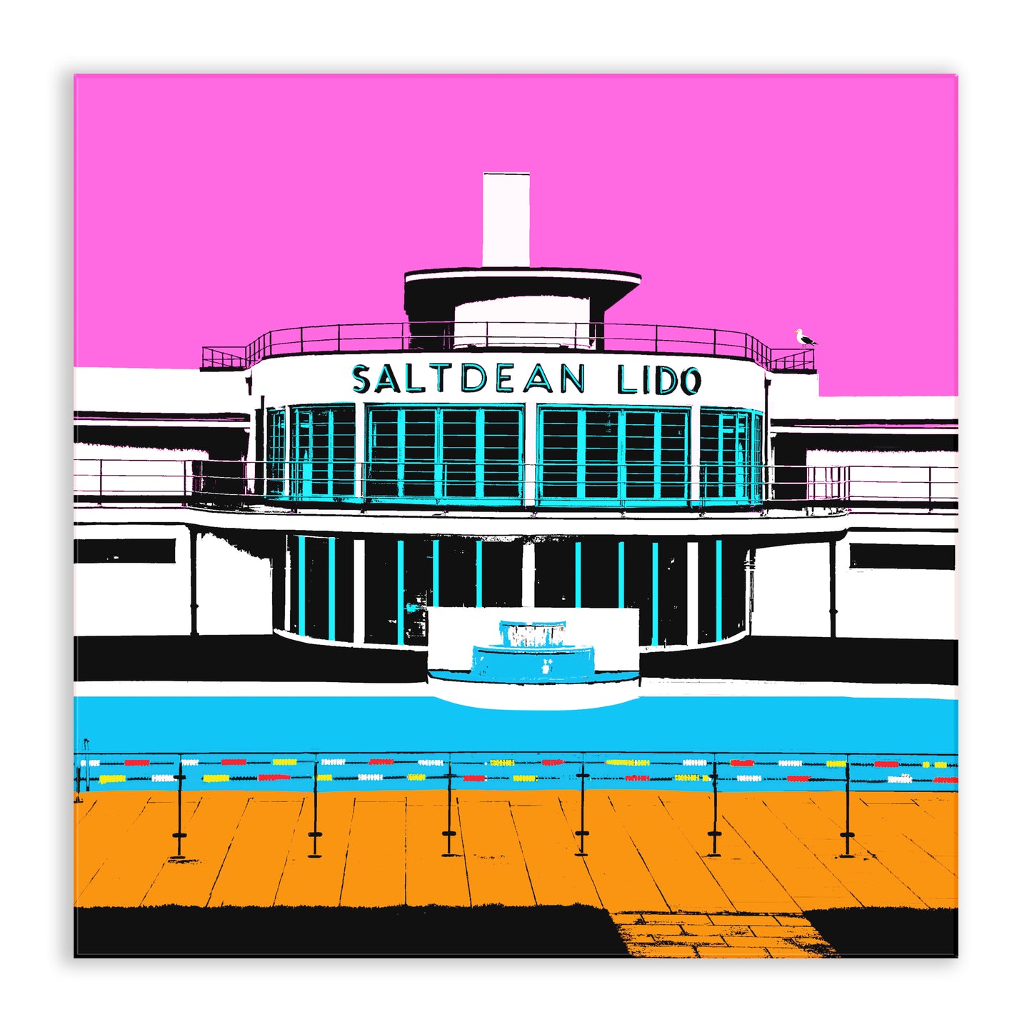 Saltdean Lido Chopping Board - Pink