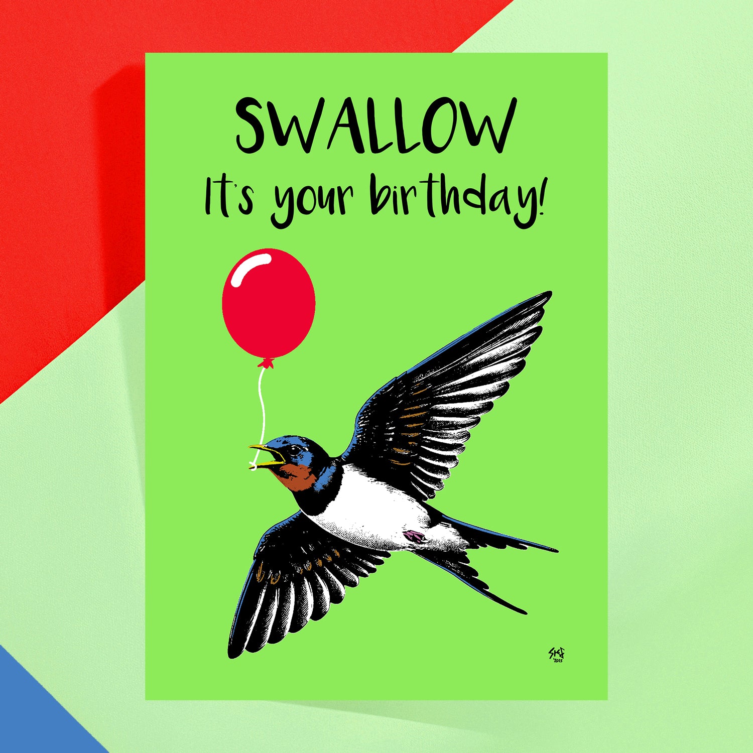 Swallow It's Your Birthday greeting card by Studio Flea