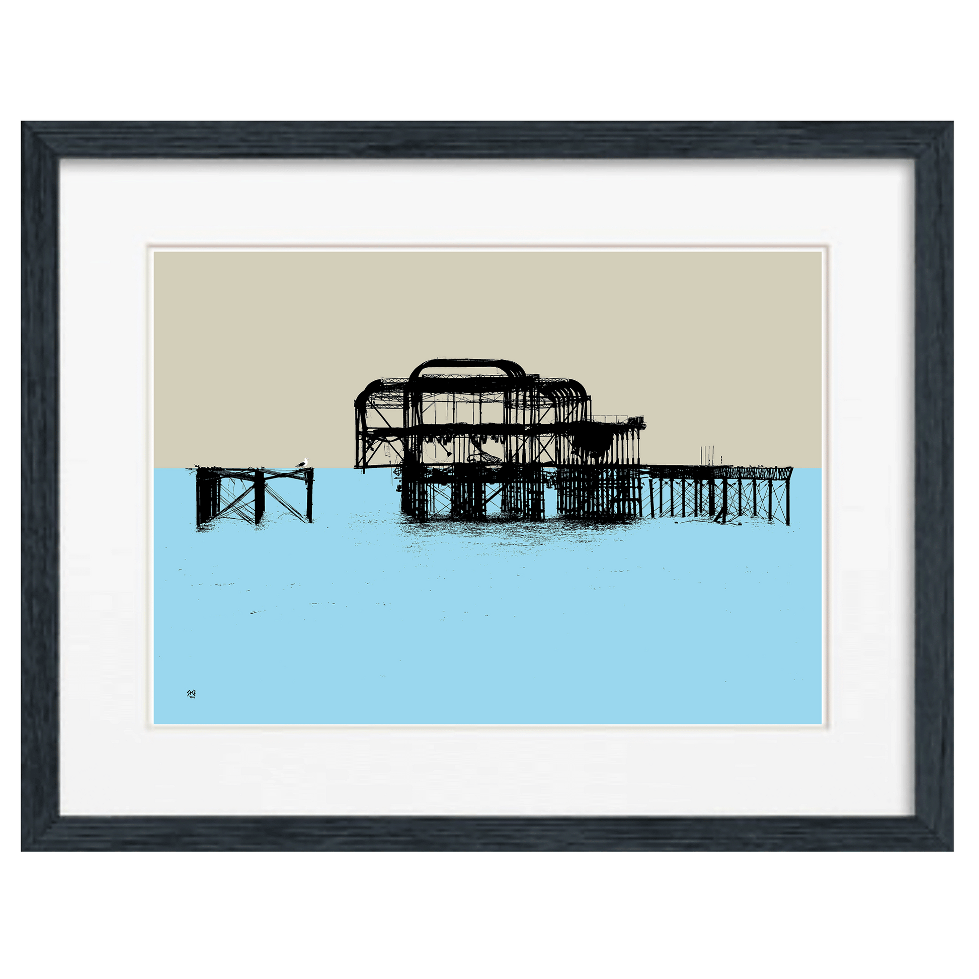 West Pier Print - Beige