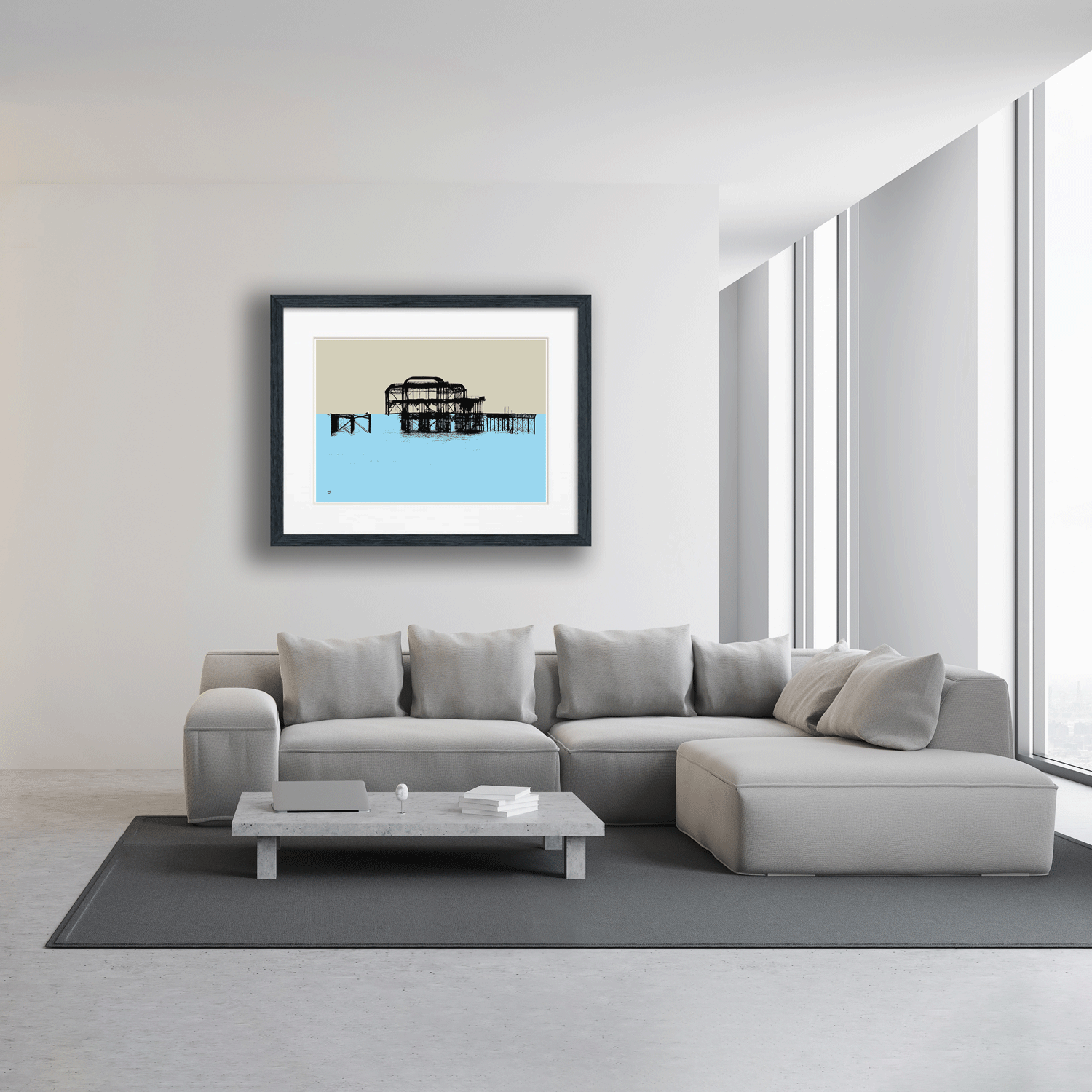 West Pier Print - Beige