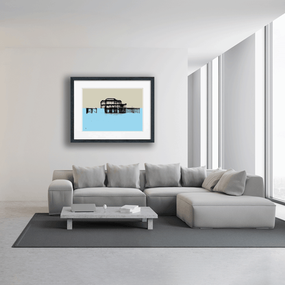 West Pier Print - Beige