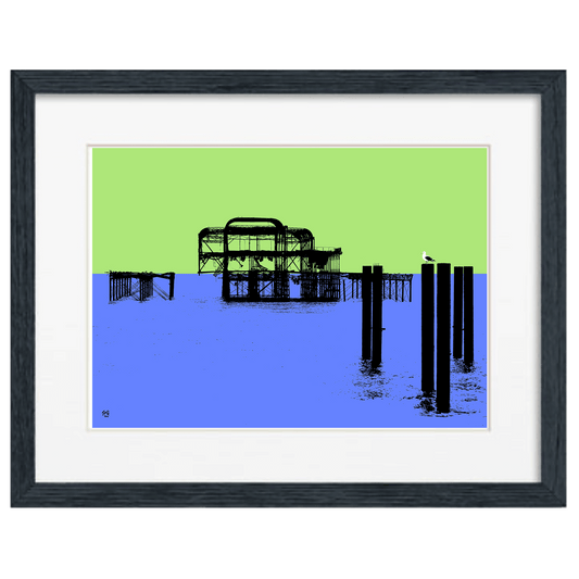 West Pier Print - Lime