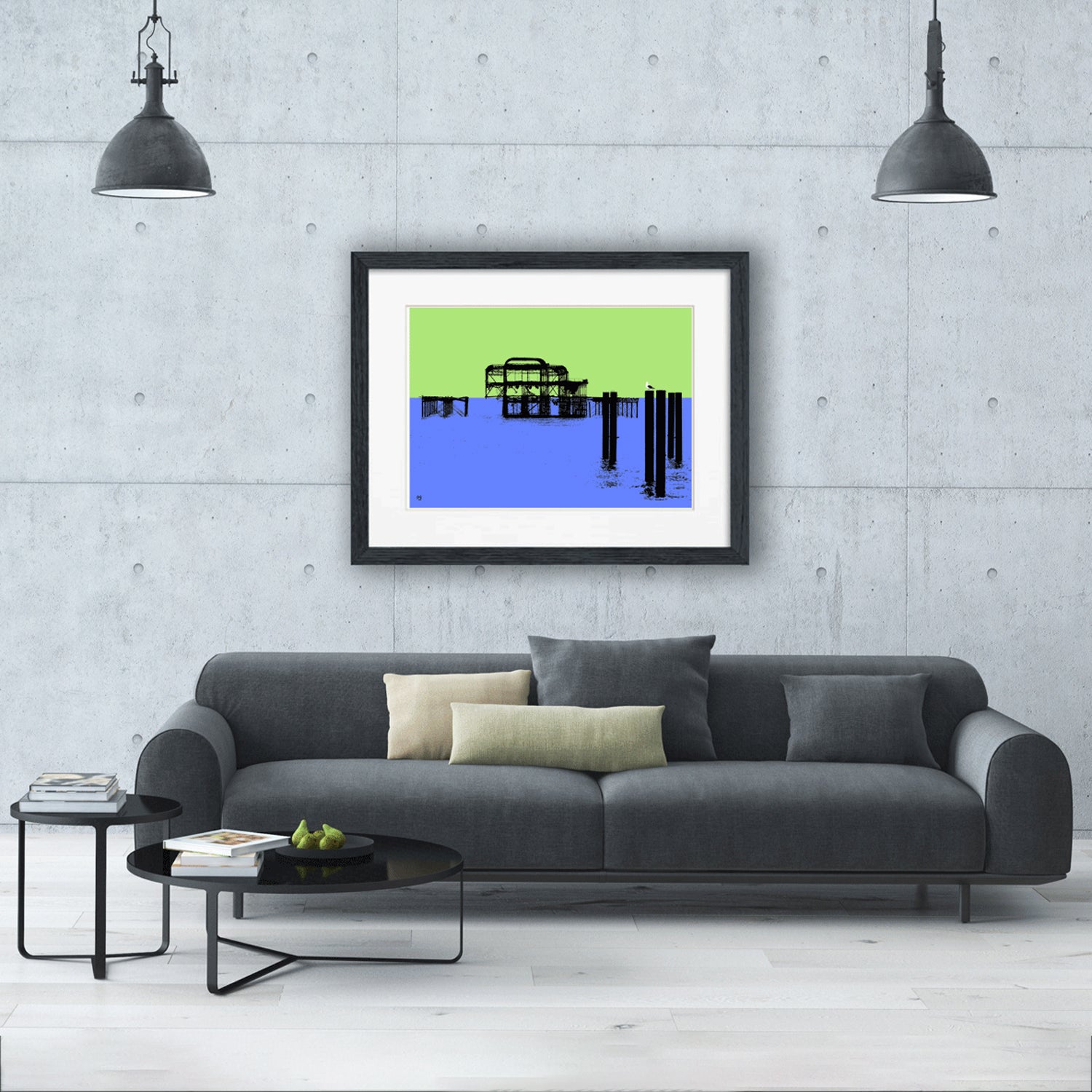 West Pier Print - Lime