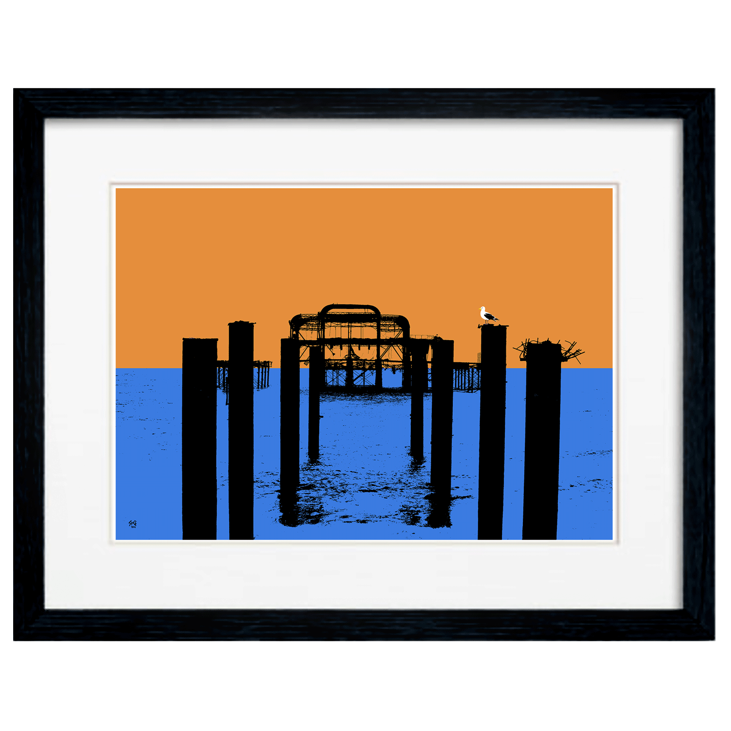 West Pier Print - Orange