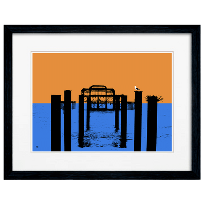 West Pier Print - Orange