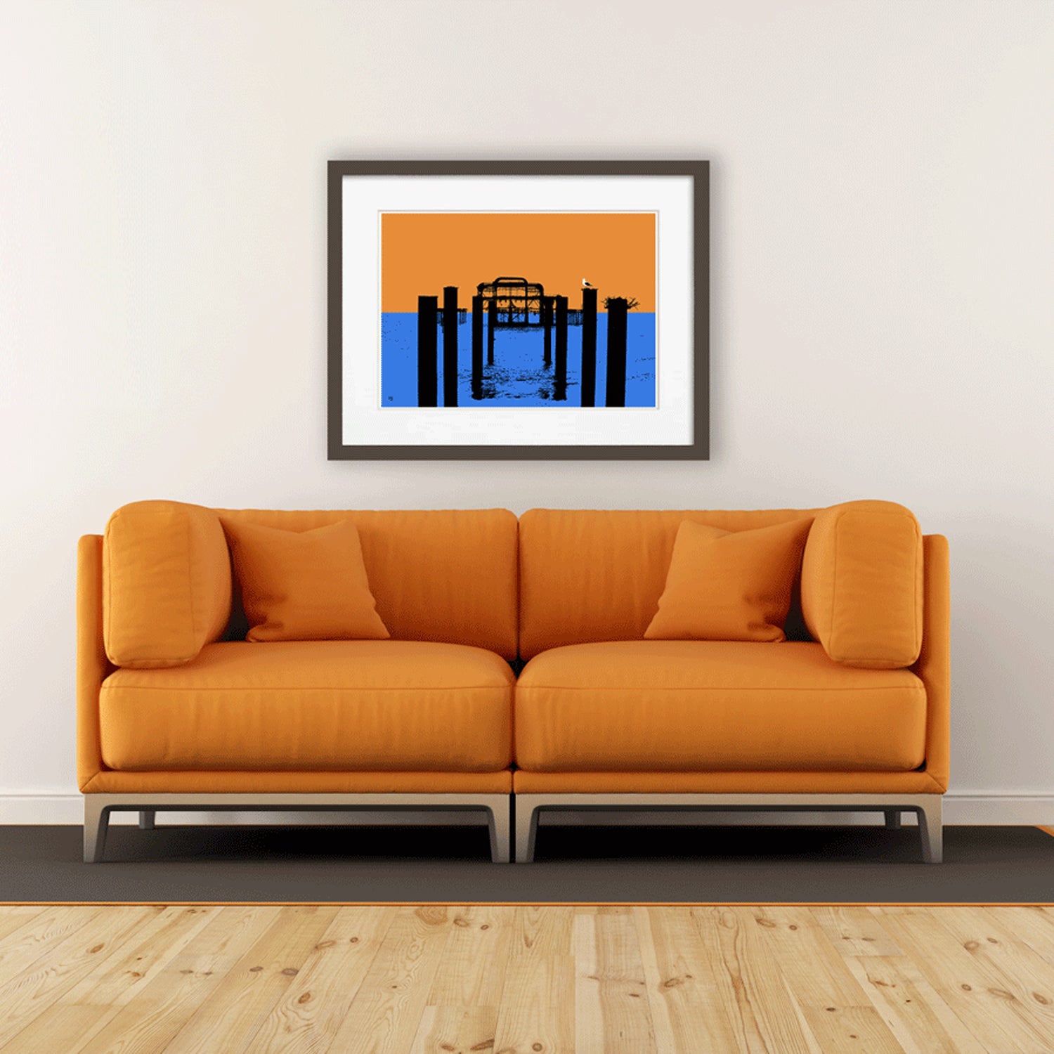 West Pier Print - Orange