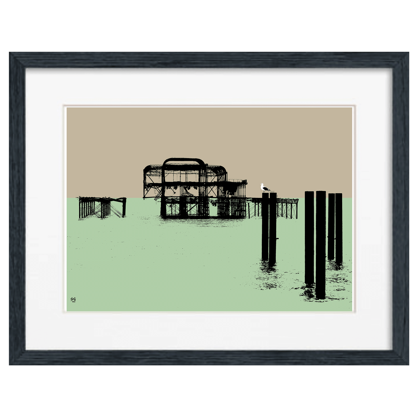 West Pier Print - Taupe