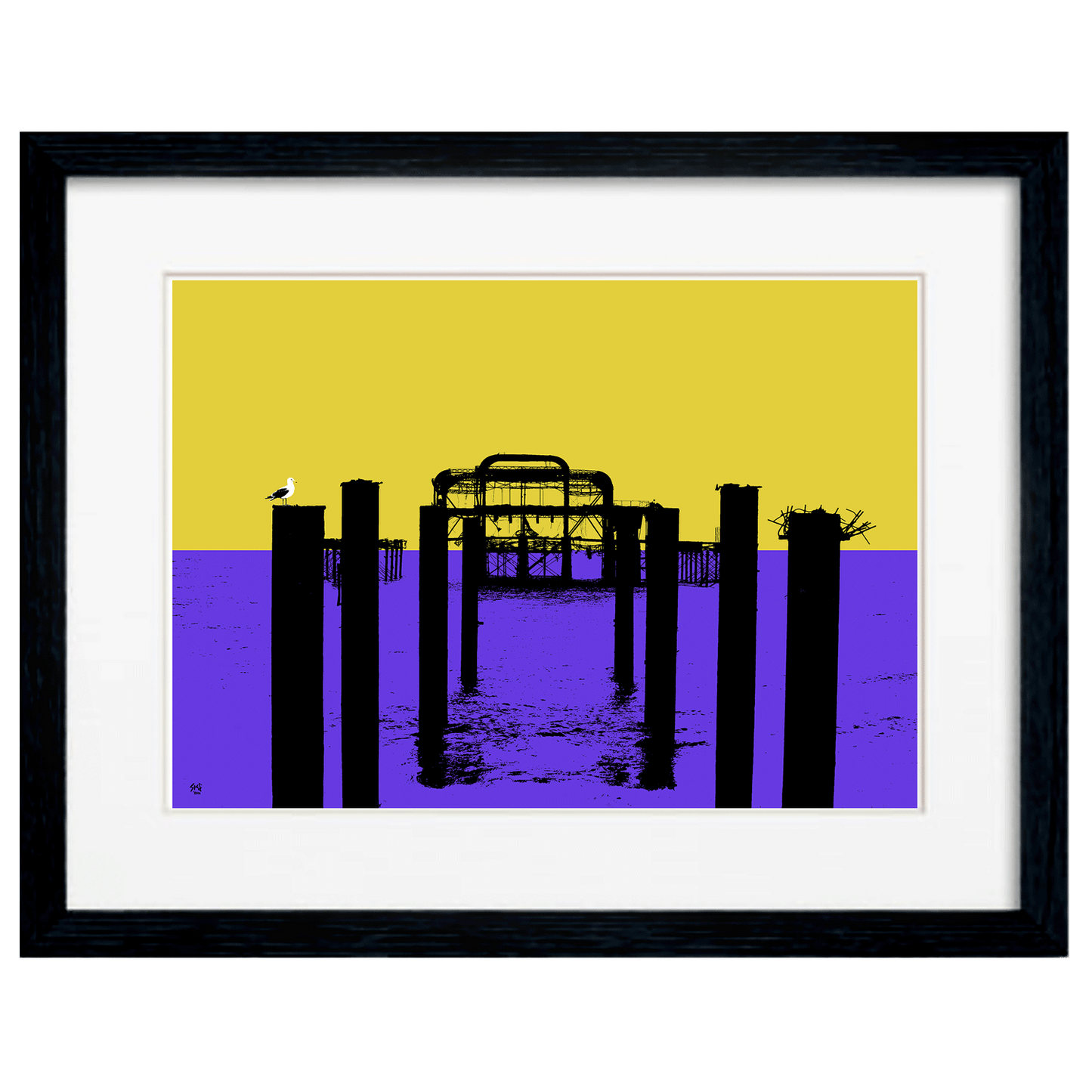 West Pier Print - Yellow