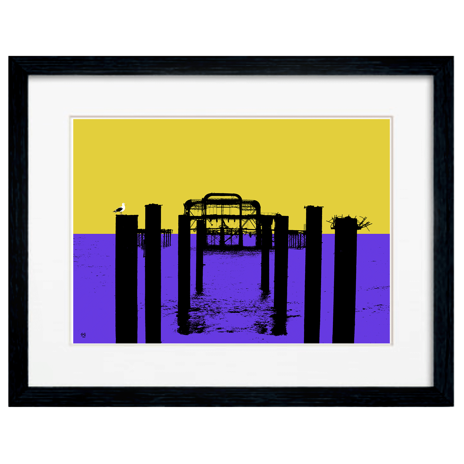 West Pier Print - Yellow