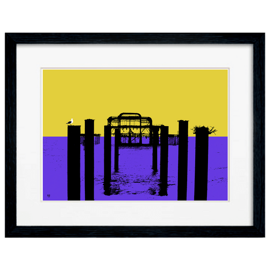 West Pier Print - Yellow