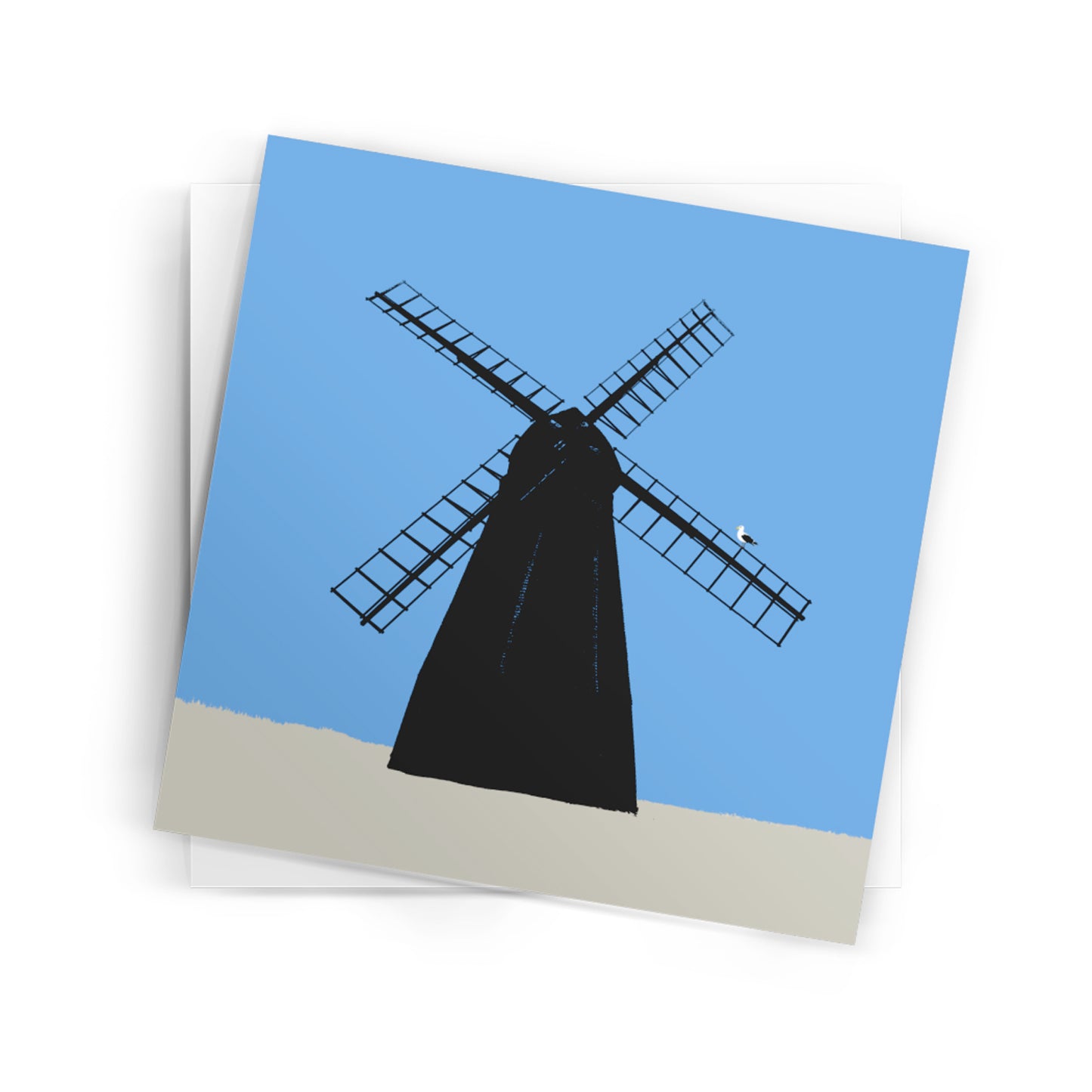 Rottingdean Windmill Greeting Card - Blue