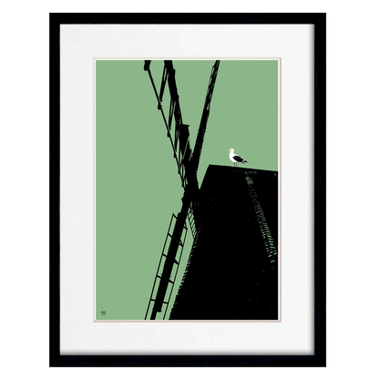 Rottingdean Windmill Print - Green