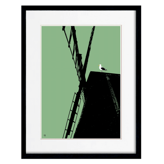 Rottingdean Windmill Print - Green