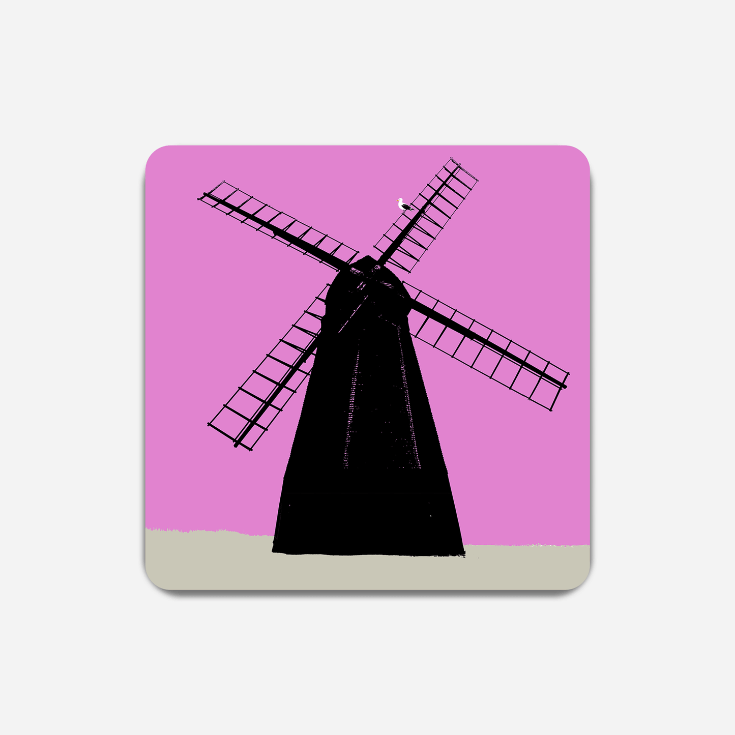 Rottingdean Windmill Coaster Pink