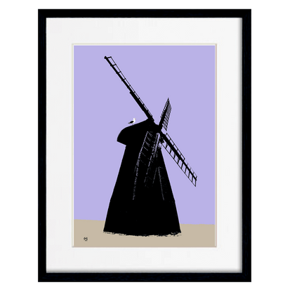 Rottingdean Windmill Print - Purple