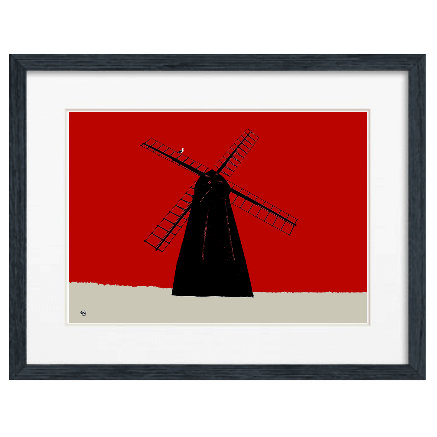 Rottingdean Windmill Print - Red