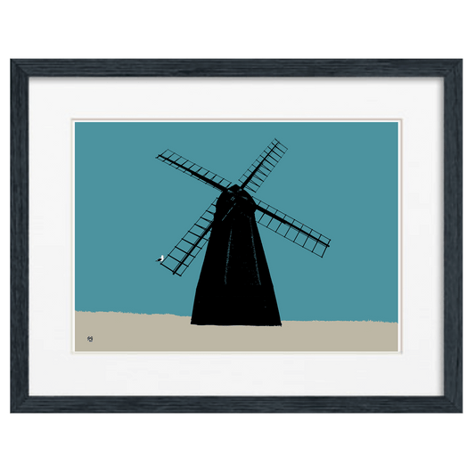 Rottingdean Windmill Print - Teal