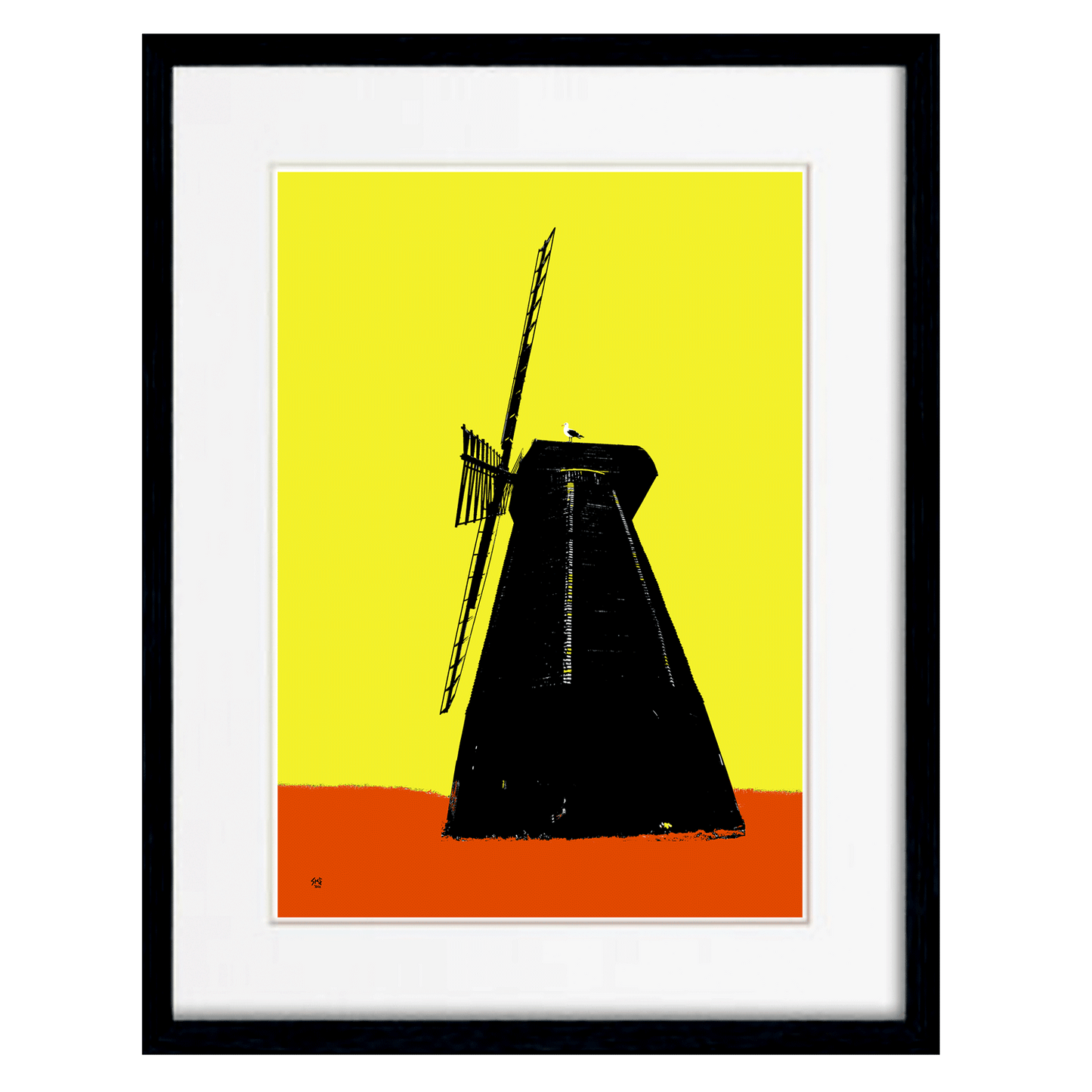 Rottingdean Windmill Print - Yellow