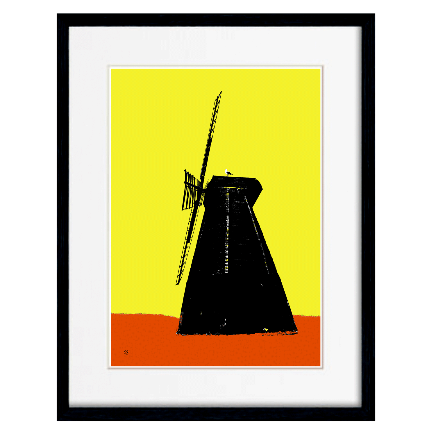 Rottingdean Windmill Print - Yellow