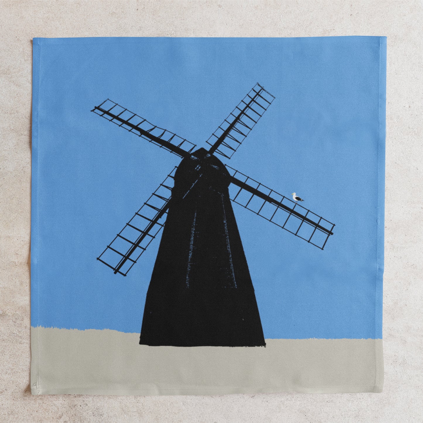 Rottingdean Windmill Napkin - Blue Billy Brighton