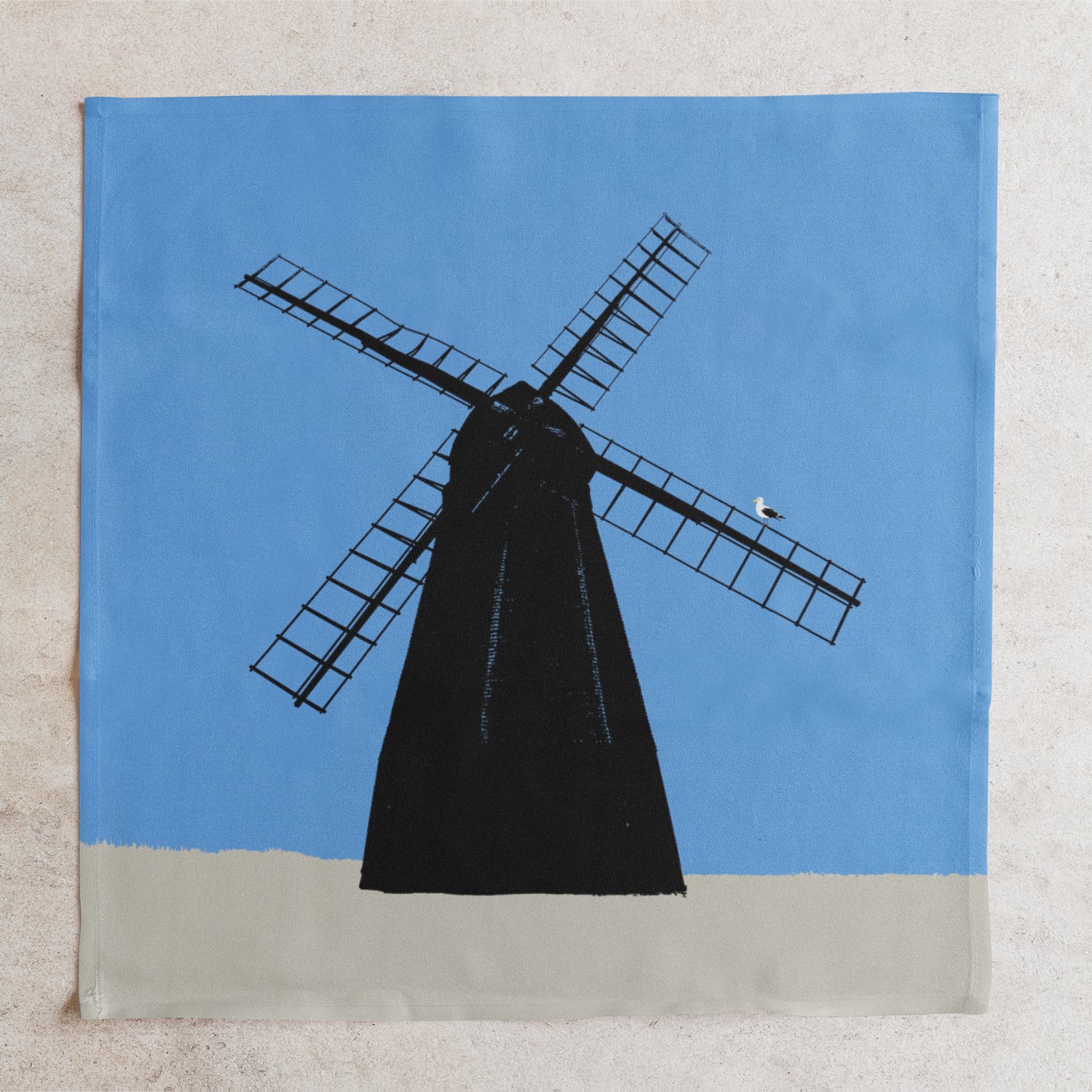 Rottingdean Windmill Napkin - Blue Billy Brighton